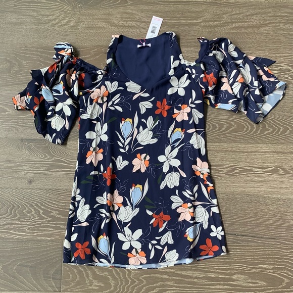 Parker Moonbeam cold-shoulder mini shift dress - Picture 1 of 8